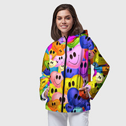 Ветровка с капюшоном женская Улыбка любви, цвет: 3D-черный — фото 2