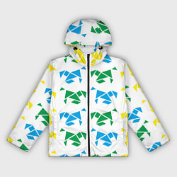 Ветровка с капюшоном женская Origami horses, цвет: 3D-черный