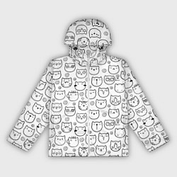 Ветровка с капюшоном женская Коты дудл мордашки, цвет: 3D-белый