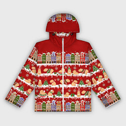 Ветровка с капюшоном женская Капибара на Новый год, цвет: 3D-белый