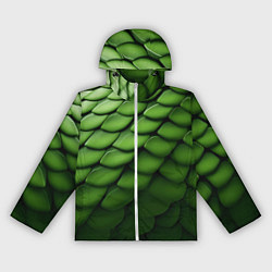 Ветровка с капюшоном женская Зеленая чешуя змеи, цвет: 3D-белый