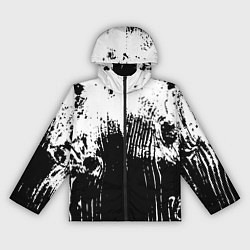 Ветровка с капюшоном женская Черно-белая абстракция гранж, цвет: 3D-черный