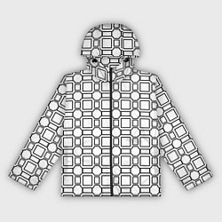Ветровка с капюшоном женская Чёрно белая сетка, цвет: 3D-черный
