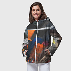 Ветровка с капюшоном женская Меловая симфония, цвет: 3D-белый — фото 2