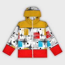 Ветровка с капюшоном женская Узор красного горчичного цвета, цвет: 3D-белый