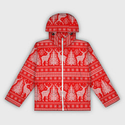 Женская ветровка Новогодний узор с оленями и елками