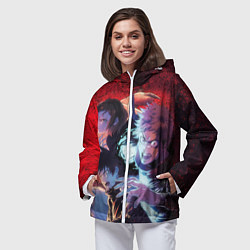 Ветровка с капюшоном женская Магическая битва - Итадори Юдзи, цвет: 3D-белый — фото 2