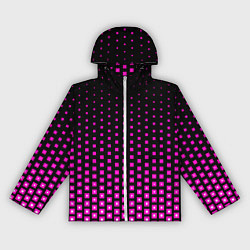 Ветровка с капюшоном женская Розовые квадраты, цвет: 3D-белый