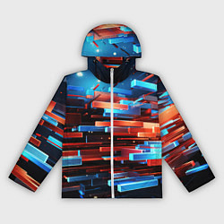 Ветровка с капюшоном женская Прямоугольная абстракция, цвет: 3D-белый