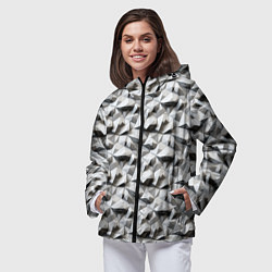 Ветровка с капюшоном женская Камни, цвет: 3D-черный — фото 2