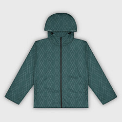 Ветровка с капюшоном женская Зелёный геометричные линии, цвет: 3D-черный