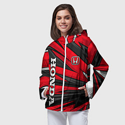 Ветровка с капюшоном женская Red sport - honda, цвет: 3D-белый — фото 2