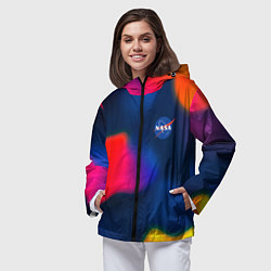 Ветровка с капюшоном женская Nasa gradient sportcolor, цвет: 3D-черный — фото 2