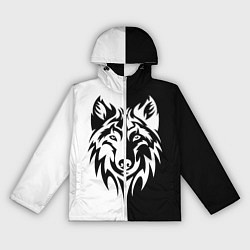 Женская ветровка Волк чёрно-белый