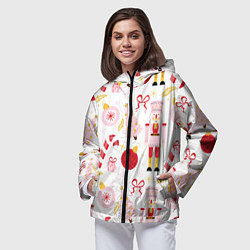 Ветровка с капюшоном женская Щелкунчик в розовом цвете, цвет: 3D-черный — фото 2