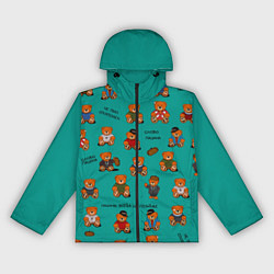 Ветровка с капюшоном женская Слово пацана: мишки-персонажи, цвет: 3D-черный