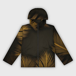 Женская ветровка Тонкие золотые листья на черном фоне