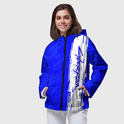 Ветровка с капюшоном женская Cyberpunk 2077 blue найтсити, цвет: 3D-черный — фото 2