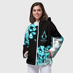 Ветровка с капюшоном женская Assassins Creed анимус, цвет: 3D-белый — фото 2