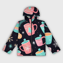 Женская ветровка Паттерн новогодние кружки - нейросеть