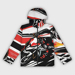 Ветровка с капюшоном женская Мото-кросс, цвет: 3D-черный