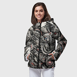 Ветровка с капюшоном женская Тату - нейросеть, цвет: 3D-черный — фото 2