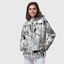 Ветровка с капюшоном женская Провожающая в последний путь Фрирен узор, цвет: 3D-белый — фото 2