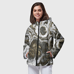 Ветровка с капюшоном женская Абстрактный разноцветный узор, цвет: 3D-черный — фото 2