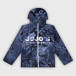 Ветровка с капюшоном женская ДжоДжо на фоне манги, цвет: 3D-белый