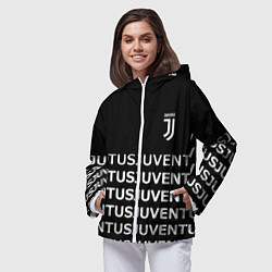 Ветровка с капюшоном женская Juventus pattern fc club steel, цвет: 3D-белый — фото 2