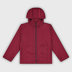 Ветровка с капюшоном женская Красно-розовый полосатый, цвет: 3D-черный