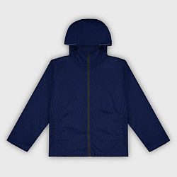Ветровка с капюшоном женская Тёмно-синий волнистые линии, цвет: 3D-черный