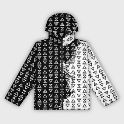 Ветровка с капюшоном женская Ведьмак 3 магические знаки, цвет: 3D-черный