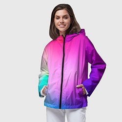 Ветровка с капюшоном женская Colorful gradient, цвет: 3D-черный — фото 2