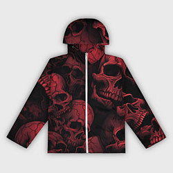 Ветровка с капюшоном женская Кровавые черепа, цвет: 3D-белый