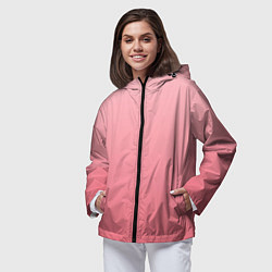 Ветровка с капюшоном женская Нежный розовый градиент, цвет: 3D-черный — фото 2