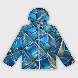 Ветровка с капюшоном женская Объемная стеклянная мозаика, цвет: 3D-белый