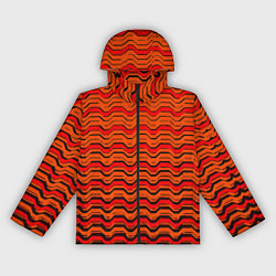 Ветровка с капюшоном женская Красные линии и чёрные полосы, цвет: 3D-черный