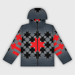 Ветровка с капюшоном женская Этно серый, цвет: 3D-черный