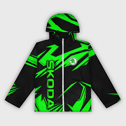 Ветровка с капюшоном женская Skoda - green uniform, цвет: 3D-белый