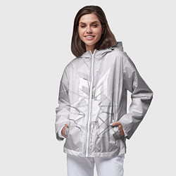 Ветровка с капюшоном женская Белое разбитое стекло, цвет: 3D-белый — фото 2