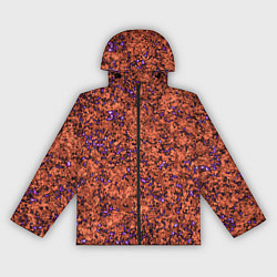 Ветровка с капюшоном женская Яркий красно-коричневый со фиолетовым свечением, цвет: 3D-черный