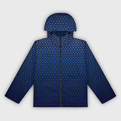 Ветровка с капюшоном женская Паттерн чёрно-синий треугольники, цвет: 3D-черный