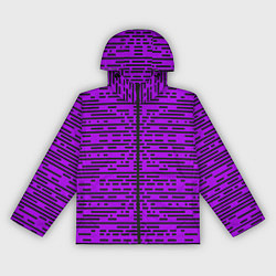 Ветровка с капюшоном женская Чёрные полосы на фиолетовом фоне, цвет: 3D-черный