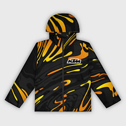 Ветровка с капюшоном женская KTM - orange liquid, цвет: 3D-черный