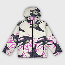 Ветровка с капюшоном женская Migratory birds, цвет: 3D-черный