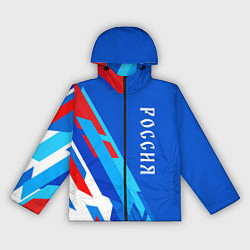 Ветровка с капюшоном женская Абстрактный триколор Россия, цвет: 3D-черный