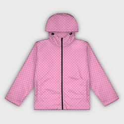 Ветровка с капюшоном женская Розовый паттерн сеточка, цвет: 3D-черный