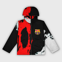 Ветровка с капюшоном женская Barcelona fc краски спорт, цвет: 3D-черный