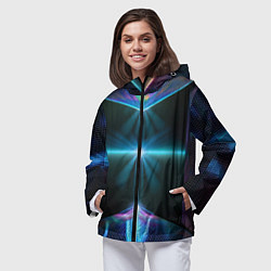 Ветровка с капюшоном женская Фантастический портал в космос, цвет: 3D-черный — фото 2